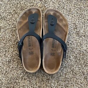 Birkenstock Black and Brown Thong Sandals